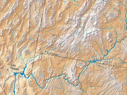 The United States Elevation Tints Fine Art Print Map
