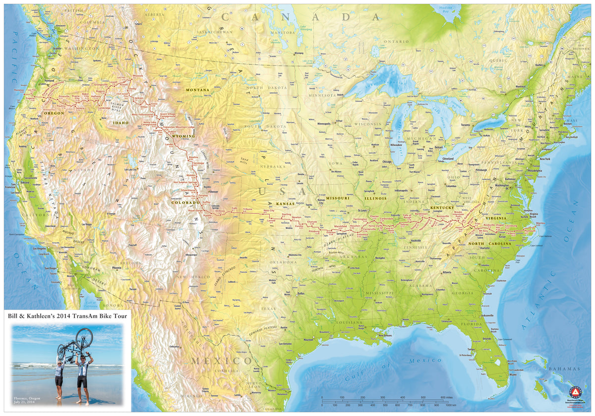 Transam Bike Route map
