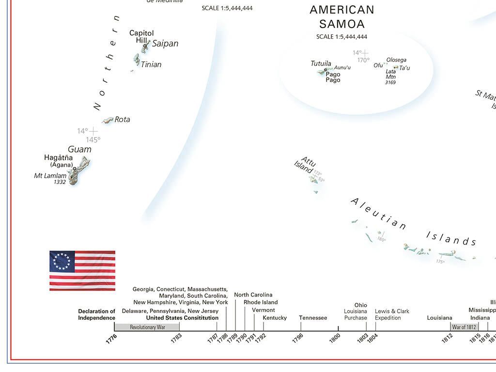 United States of America 250th Anniversary Commemorative Map