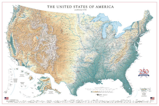 United States of America 250th Anniversary Commemorative Map