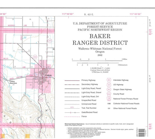 WALLOWA-WHITMAN NF, BAKER RD, OR
