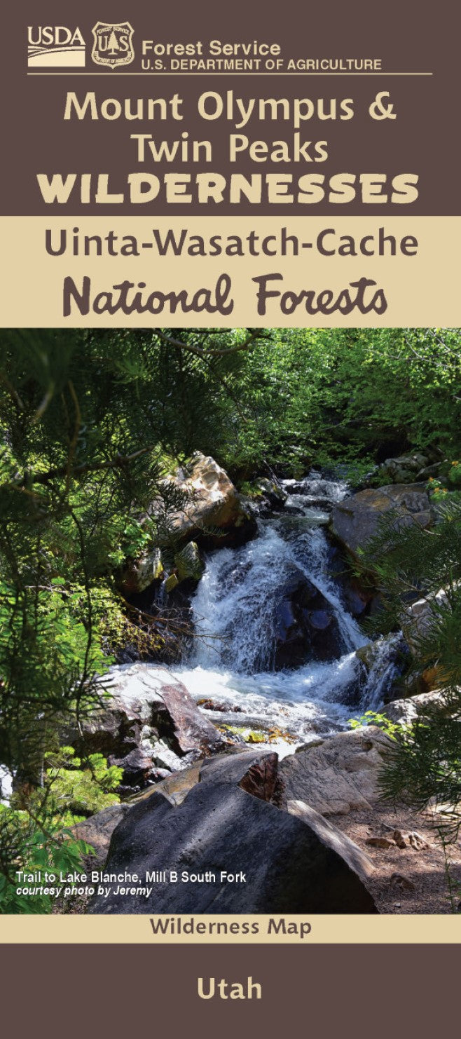Mount Olympus & Twin Peaks Wildernesses, Uinta-Wasatch-Cache National Forests, Utah Visitor Map