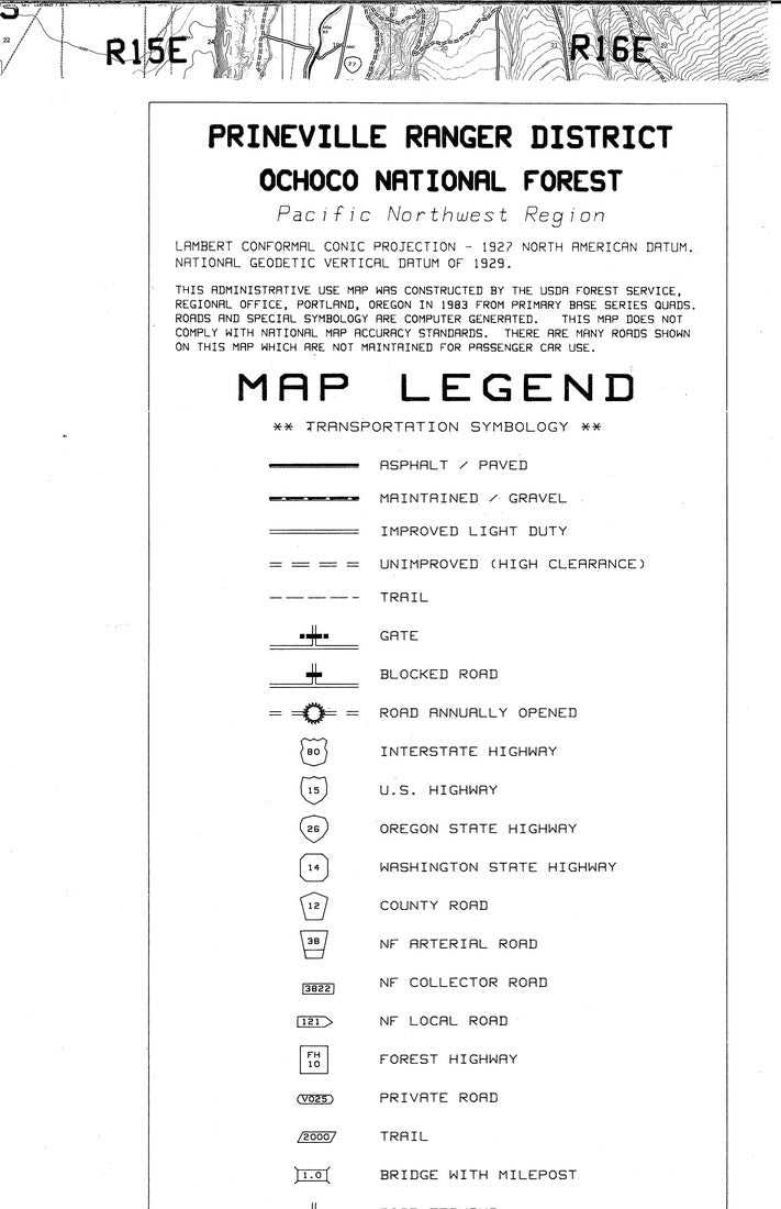 OCHOCO NF, PRINEVILLE RANGER DISTRICT,OR – Longitude Maps