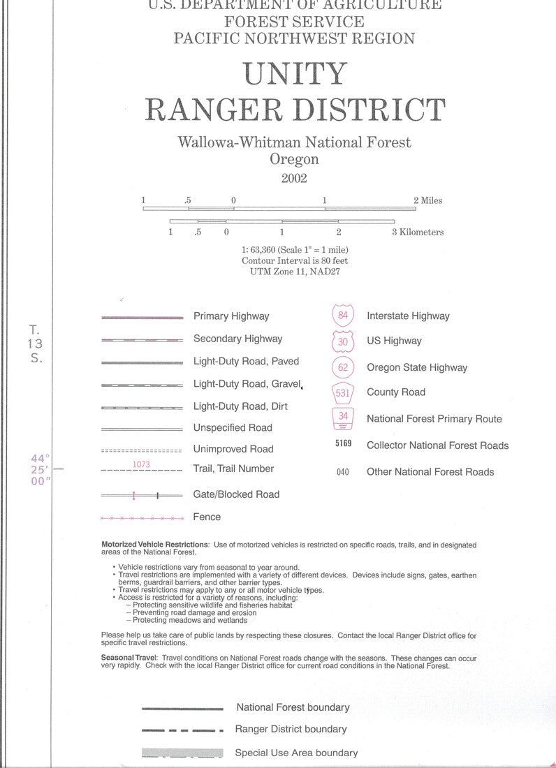 WALLOWA-WHITMAN NF, UNITY RD, OR – Longitude Maps