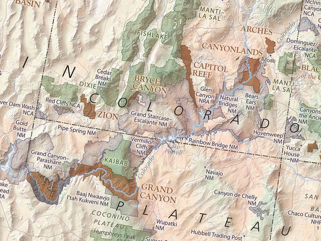 National Parks of the United States Fine Art Print Map - Classic