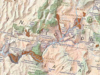 National Parks of the United States Fine Art Print Map - Classic