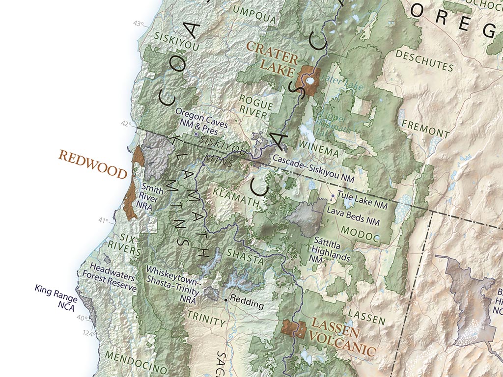 National Parks of the United States Fine Art Print Map - Classic