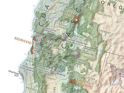 National Parks of the United States Fine Art Print Map - Classic