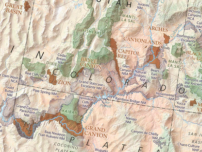 National Parks of the United States Fine Art Print Map - Ranger
