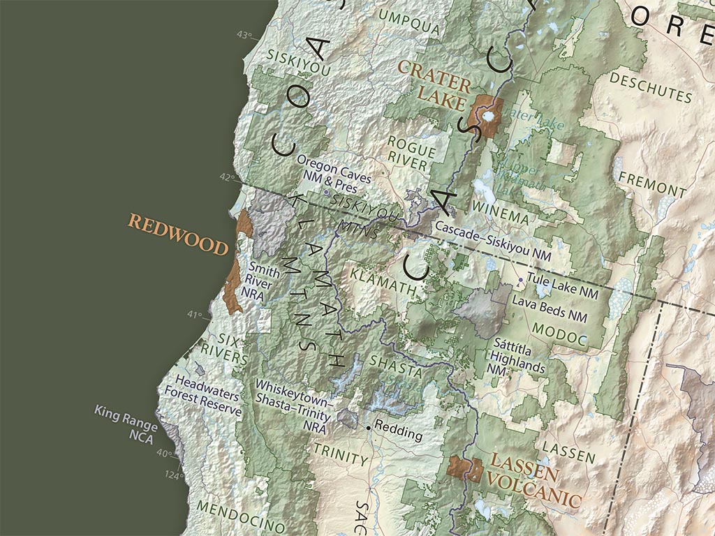 National Parks of the United States Fine Art Print Map - Ranger