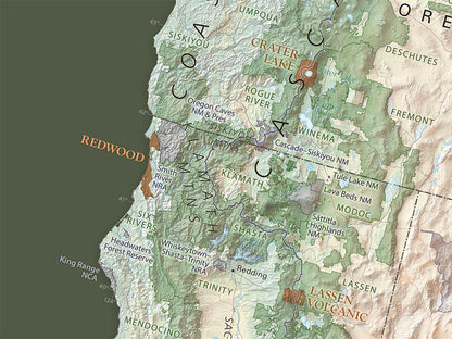 National Parks of the United States Fine Art Print Map - Ranger