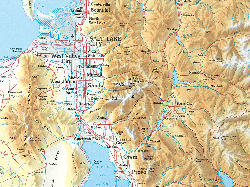 Utah Elevation Tints Fine Art Print Map