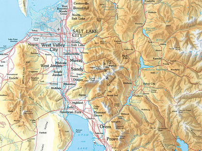 Utah Elevation Tints Fine Art Print Map
