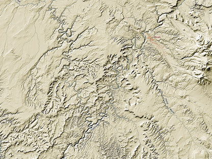 Utah Landforms and Rivers Fine Art Print Map