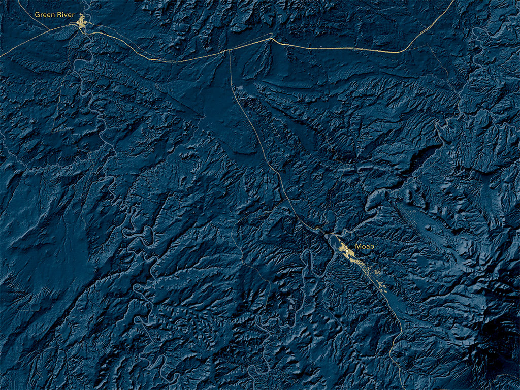 Utah at Night Fine Art Print Map