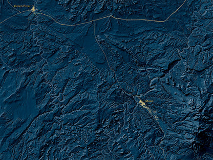 Utah at Night Fine Art Print Map