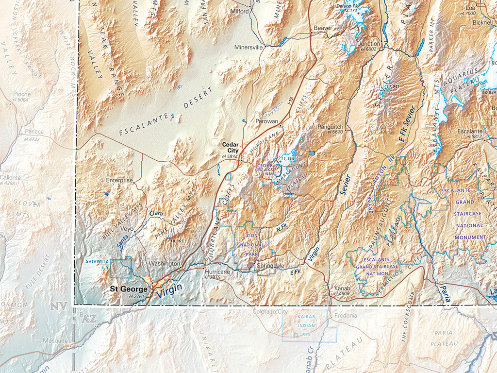 Utah in Context Fine Art Print Map
