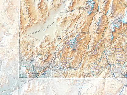 Utah in Context Fine Art Print Map