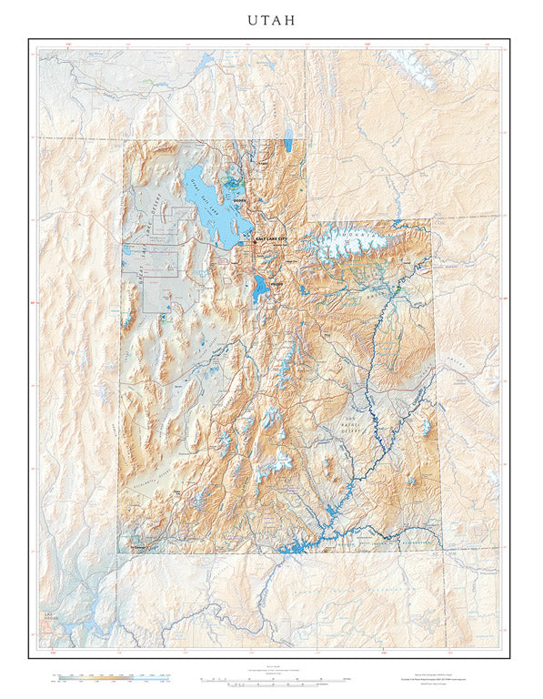 Utah in Context Fine Art Print Map