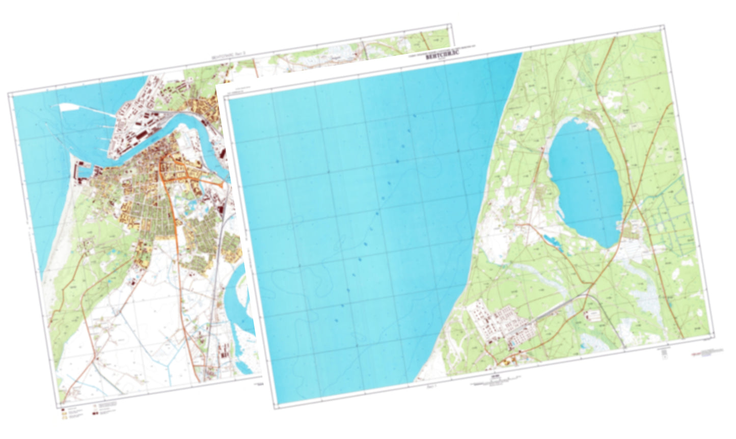 Ventspils (Latvia) 2-Sheet Set - Soviet Military City Plans