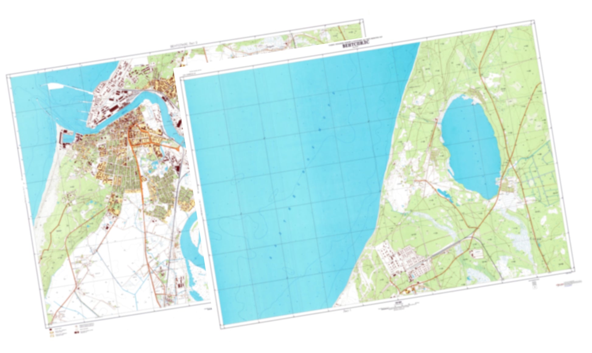 Ventspils (Latvia) 2-Sheet Set - Soviet Military City Plans