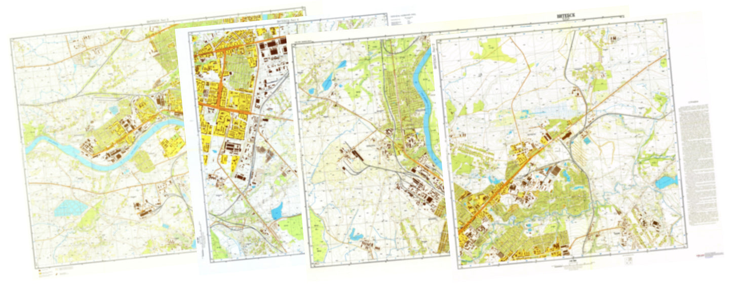 Vitebsk (Belarus) 4-Sheet Map Set - Soviet Military City Plans