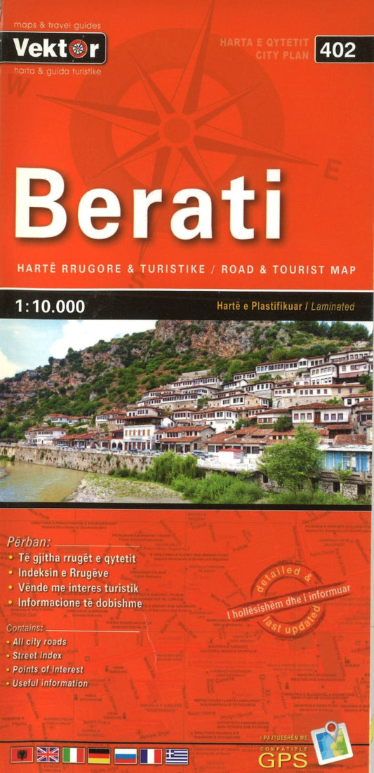 Berati Road & Tourist Map (City Map #402)