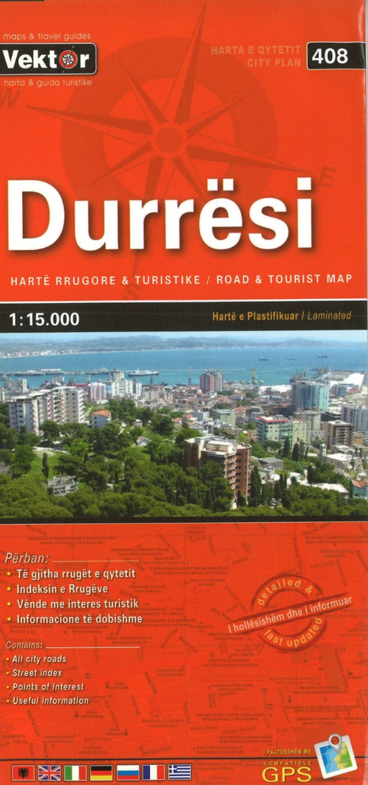 Durresi Road & Tourist Map (City Map #408)