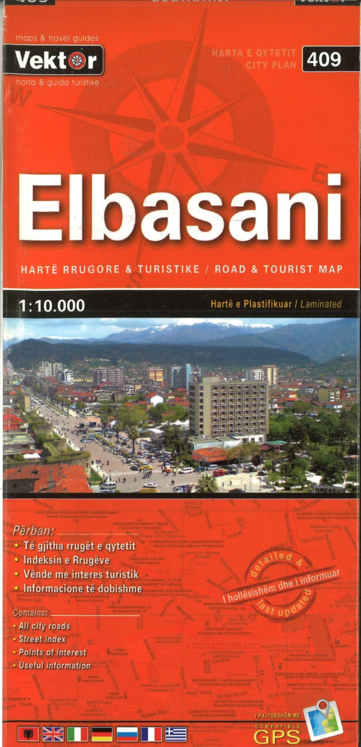Elbasani Road & Tourist Map (City Map #409)
