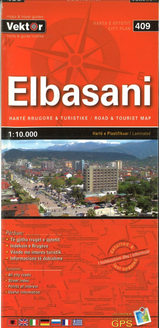 Elbasani Road & Tourist Map (City Map #409)