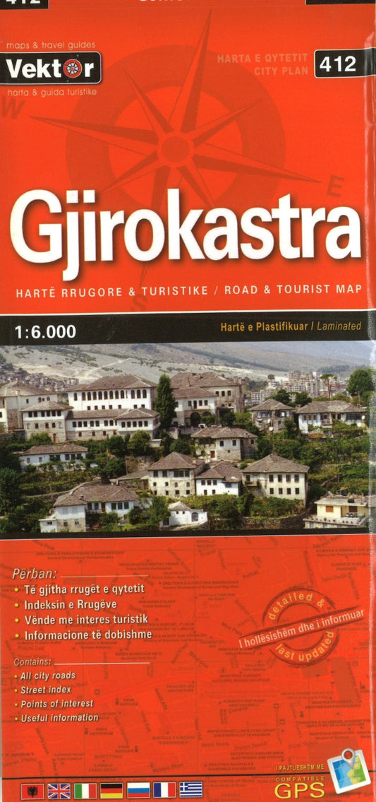 Gjirokastra Road & Tourist Map (City Map #412)
