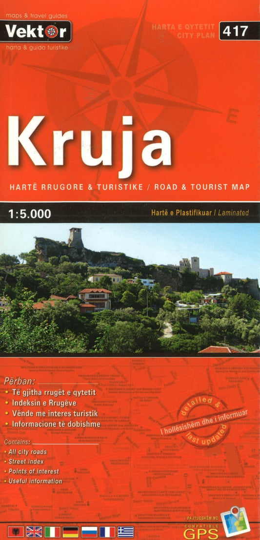 Kruja Road & Tourist Map (City Map #417)