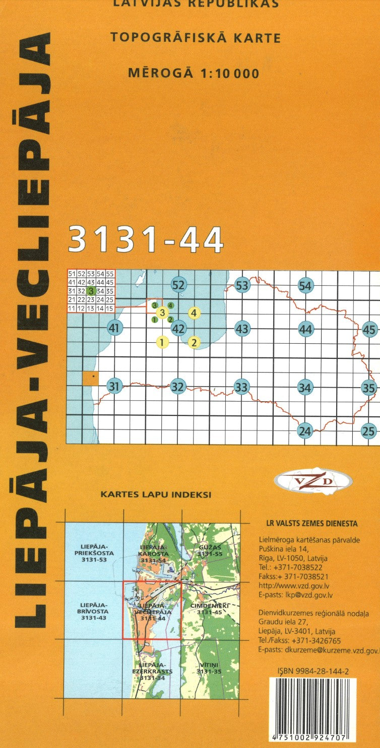 Liepaja-Vecliepaja : Latvijas Republikas Topografiska Karte #3131-44