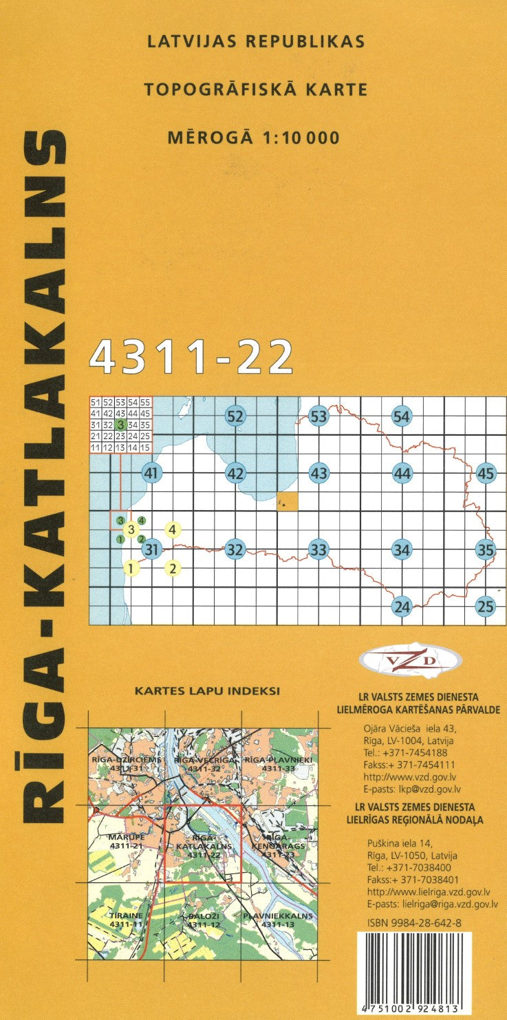 Riga-Katlakalns : Latvijas Republikas Topografiska Karte #4311-22