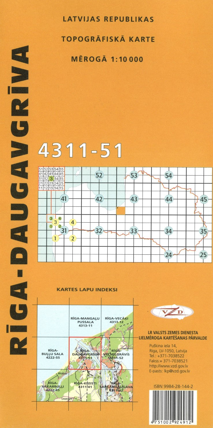 Riga-Daudavgriva : Latvijas Republikas Topografiska Karte #4311-51
