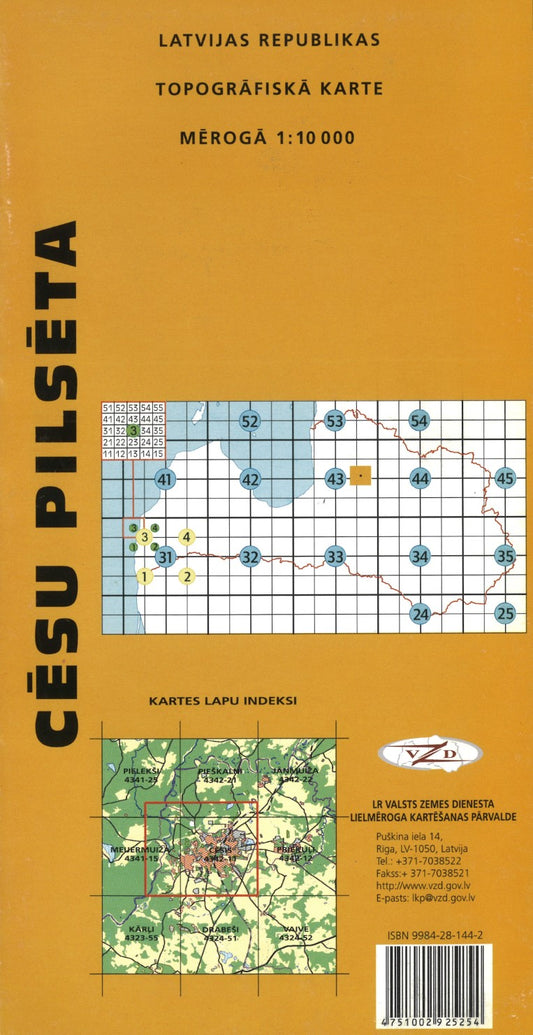 Cesu Pilseta : Latvijas Republikas Topografiska Karte