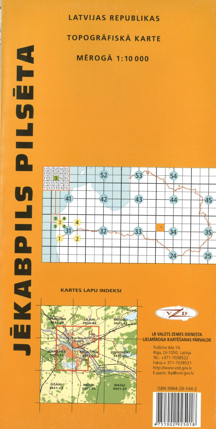 Jekabpils Pilseta : Latvijas Republikas Topografiska Karte