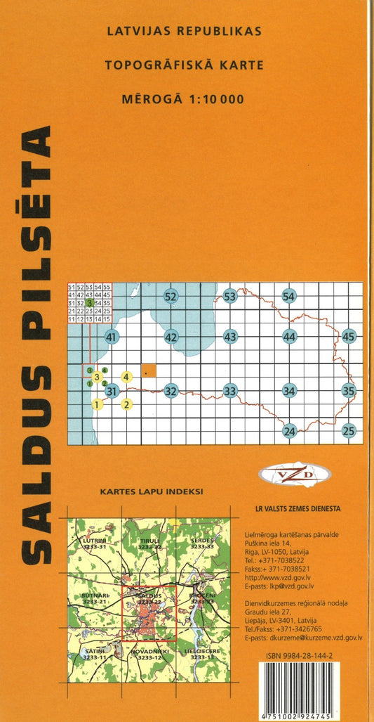 Saldus Pilseta : Latvijas Republikas Topografiska Karte
