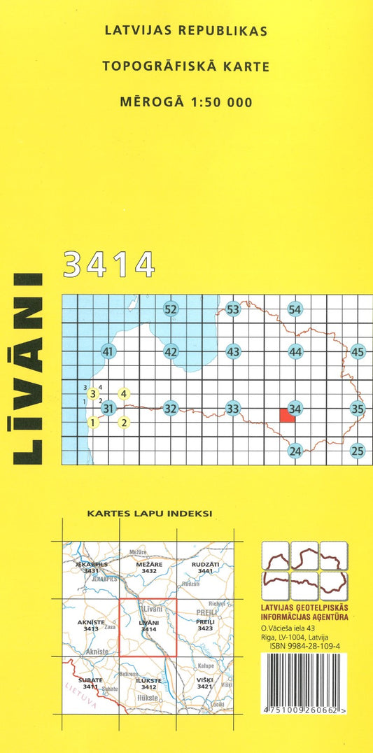 Livani : Latvijas Republikas Topografiska Karte #3414
