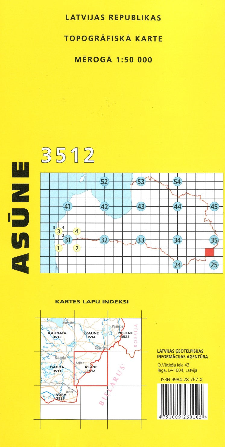 Asune : Latvijas Republikas Topografiska Karte #3512