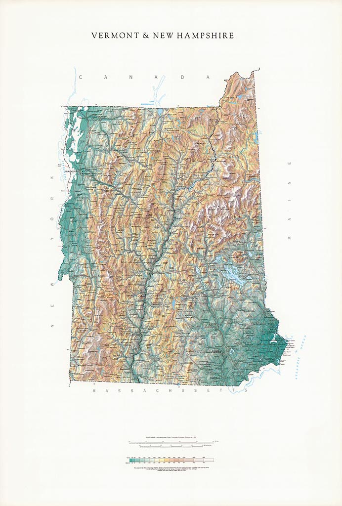 Vermont & New Hampshire [Physical, 37x26, Laminated]