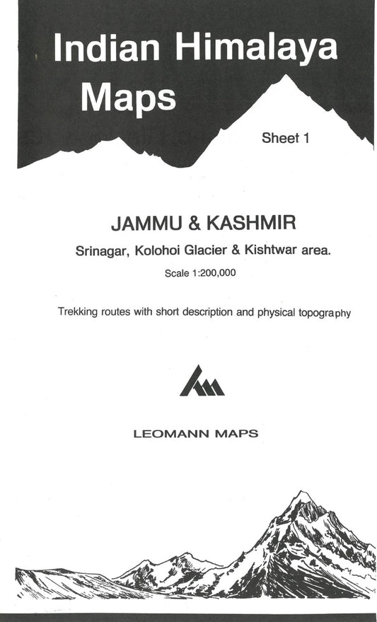 Indian Himalaya, Jammu & Kashmir sheet 1 - Srinagar, Kolohol, Kishtwar