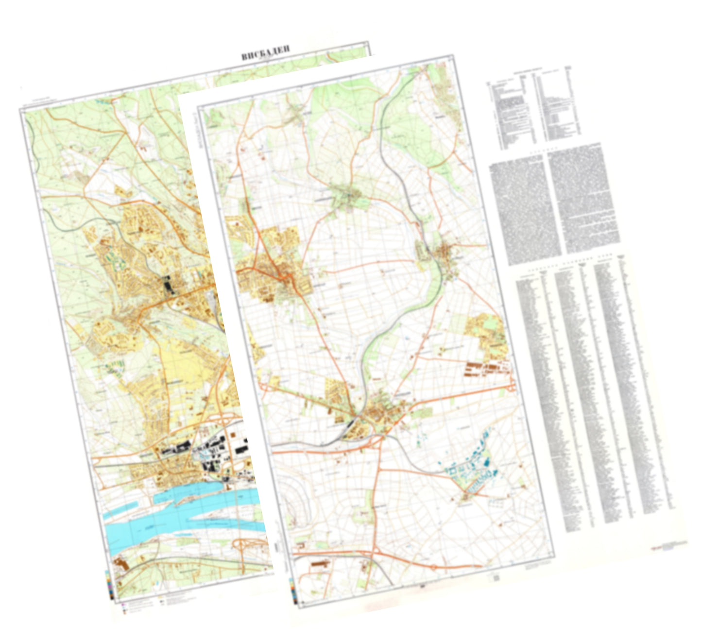 Wiesbaden (Germany) 2-Sheet Set - Soviet Military City Plans