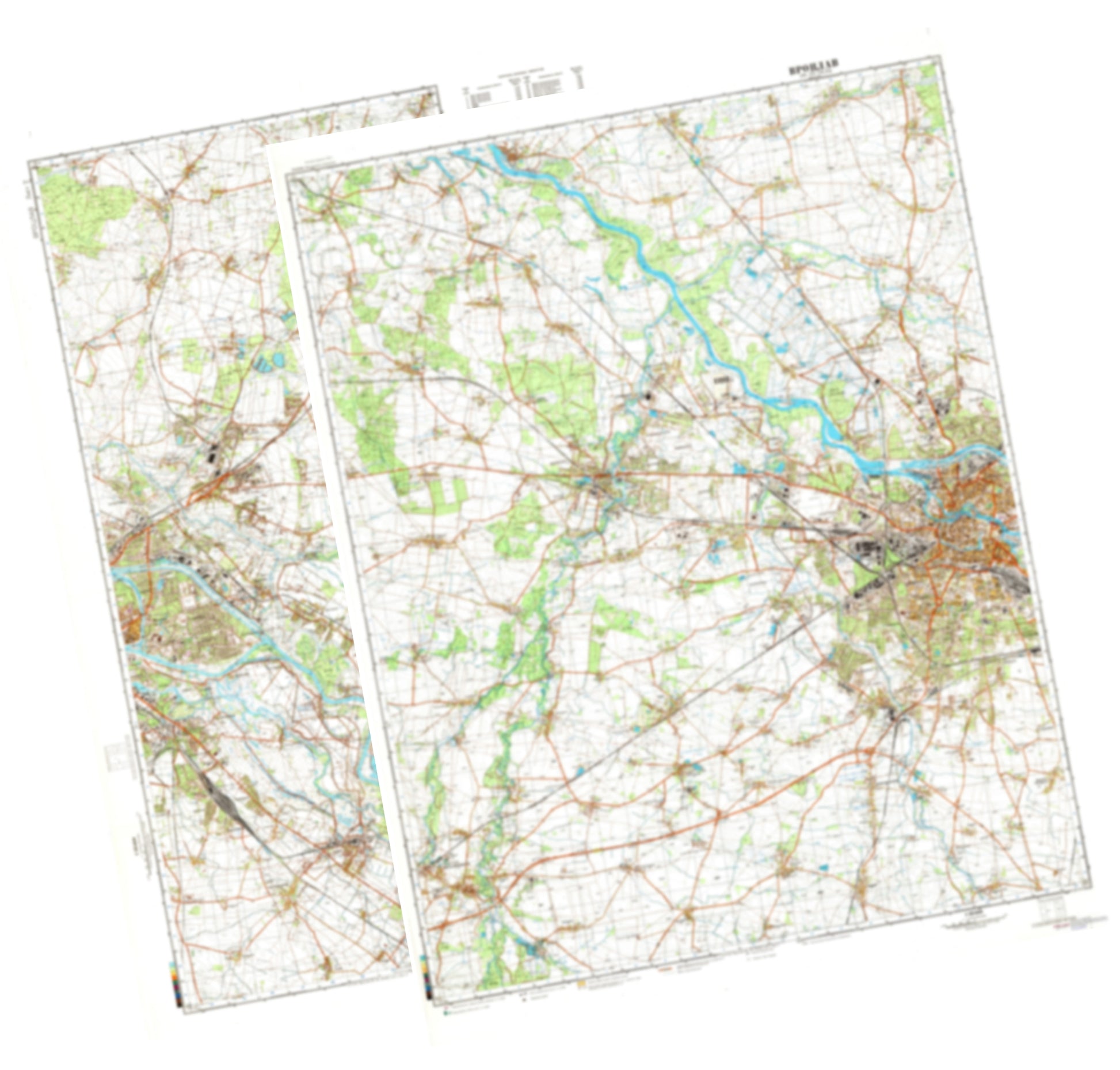 Wroclaw (Poland) 2-Sheet Set - Soviet Military City Plans