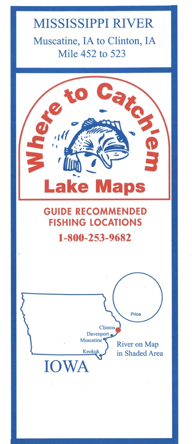 Mississippi River: Muscatine to Clinton Fishing Map