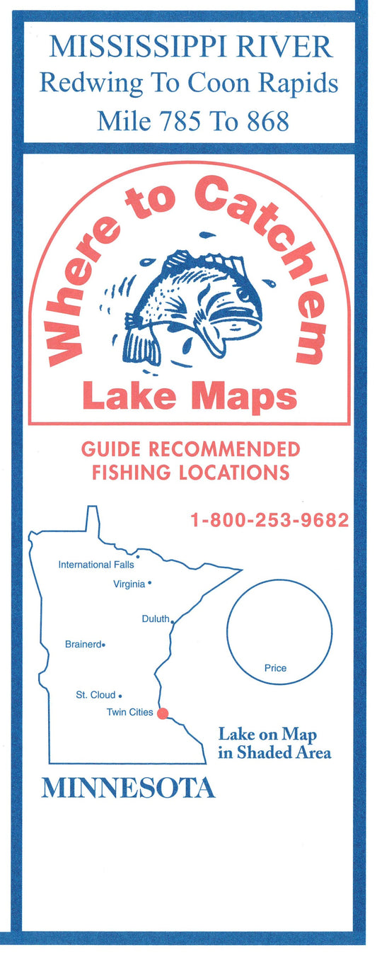 MISSISSIPPI RIVER: RED WING-COON RAPIDS Fishing Map