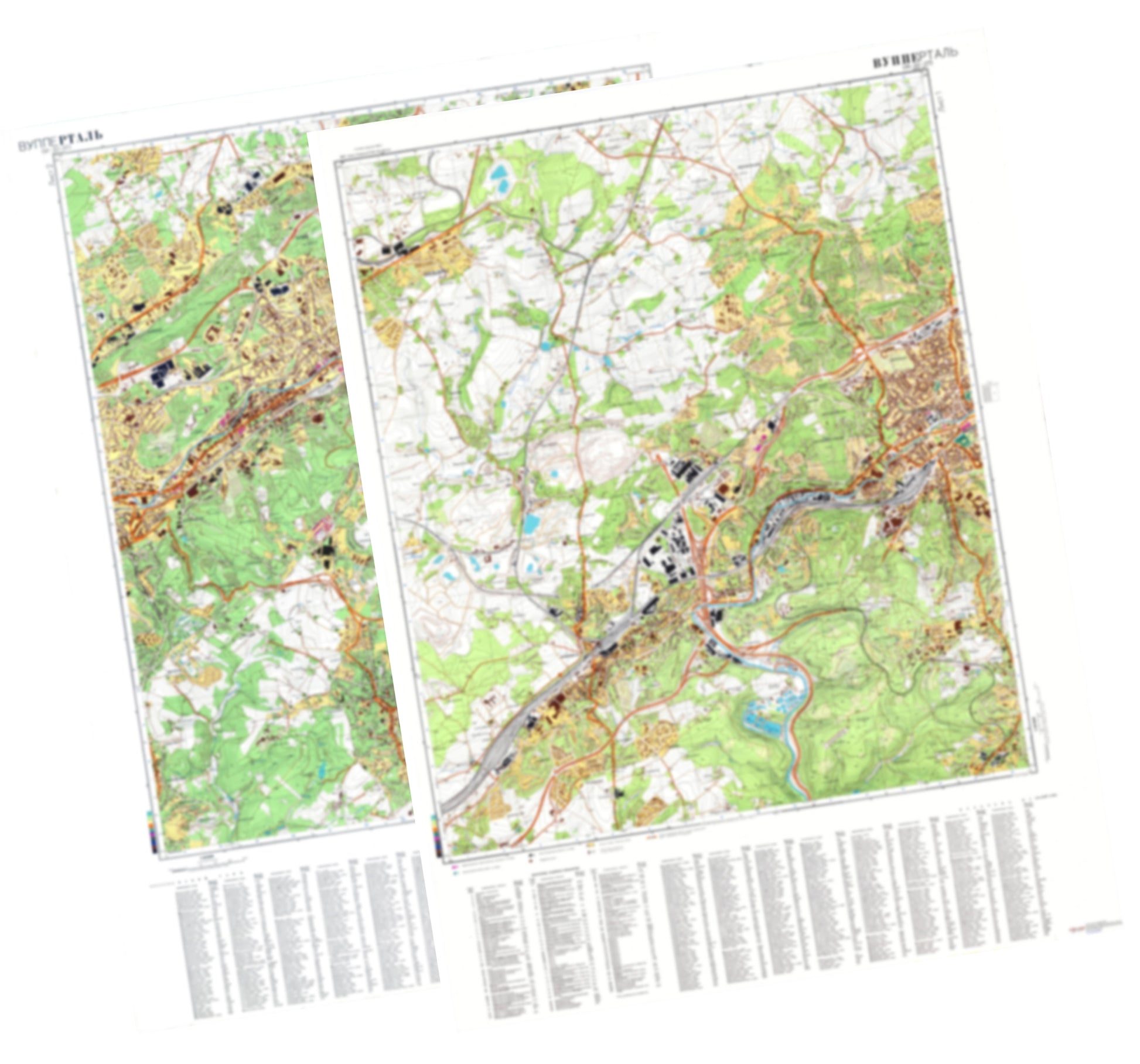 Wuppertal (Germany) 2-Sheet Set - Soviet Military City Plans