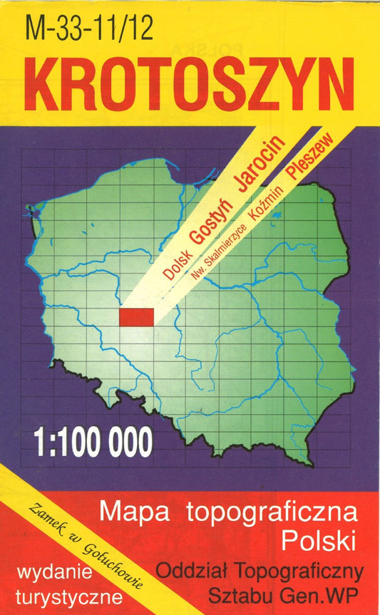 Krotoszyn 1:100,000 Mapa Topograficzna Polski # M-33-11/12