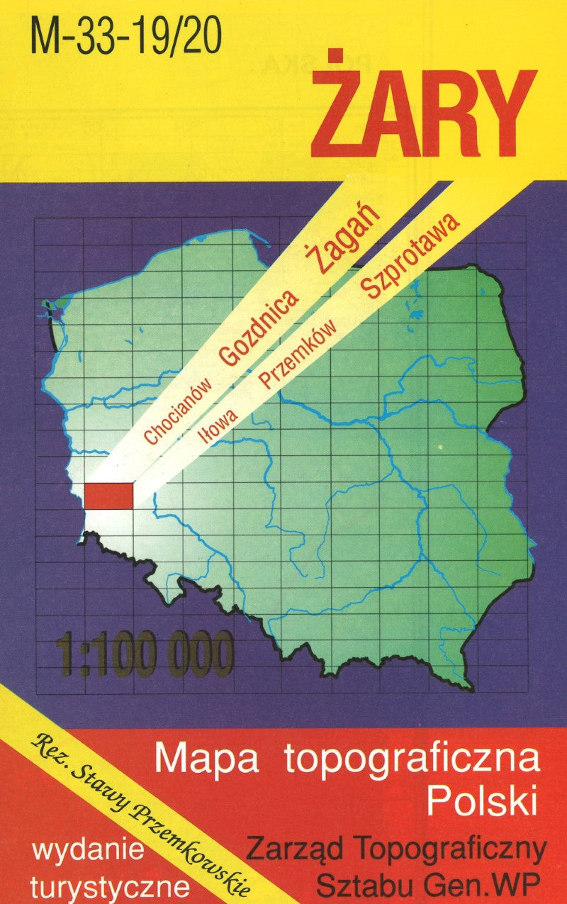 Zary 1:100,000 Mapa Topograficzna Polski # M-33-19/20