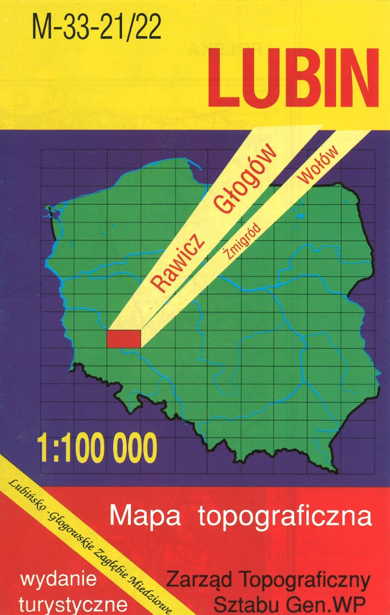 Lubin 1:100,000 Mapa Topograficzna Polski # M-33-21/22